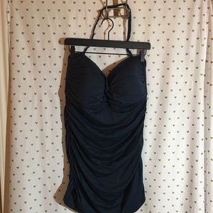 Anne Cole Navy 2X Swim dress w/gold accents
